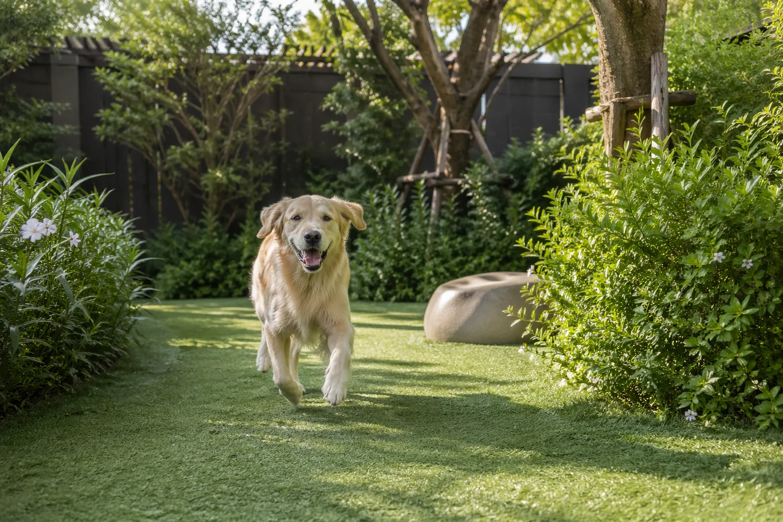 Private garden at the dog hotel