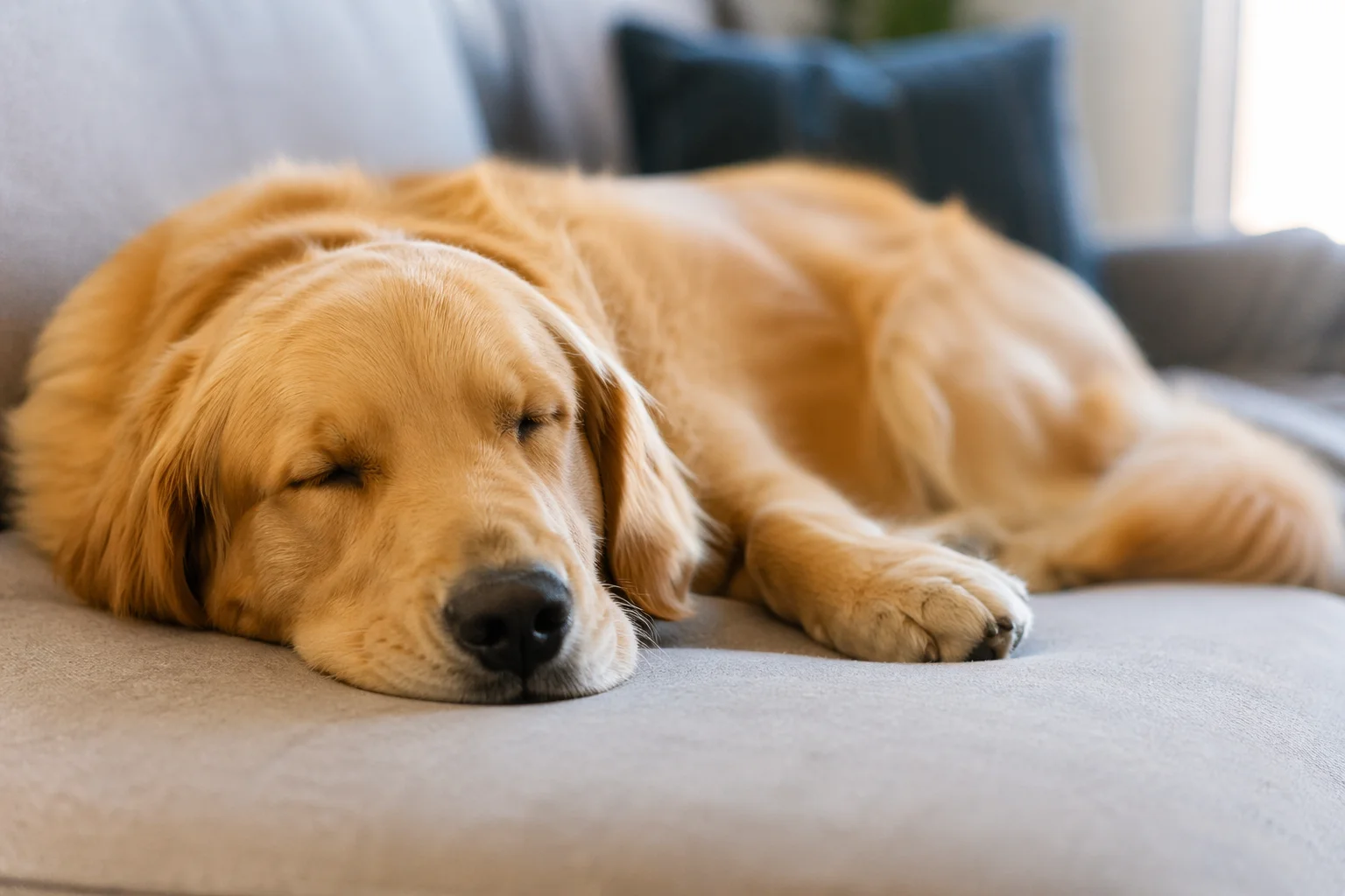 Dog sleeping comfortably at the dog hotel